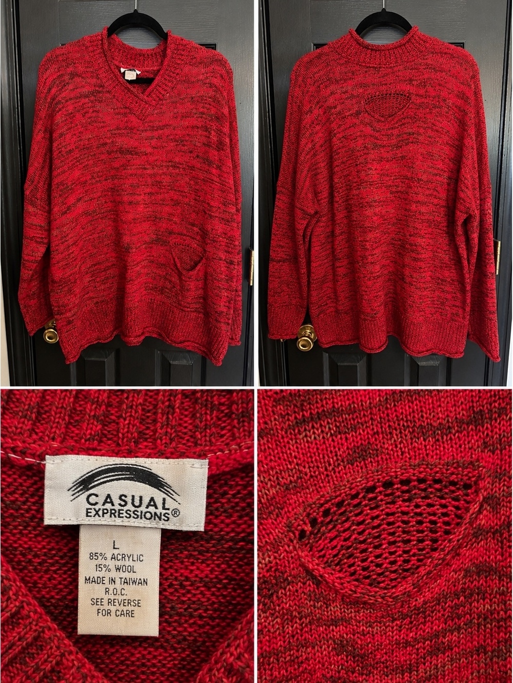 Casual Expressions red knit sweater